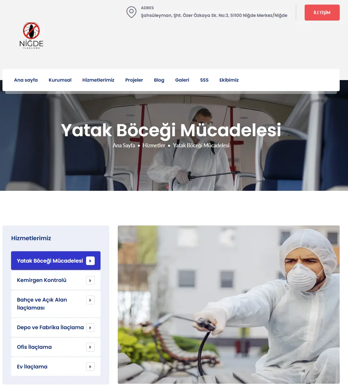 Niğde İlaçlama – Kurumsal Hizmet Web Sitesi